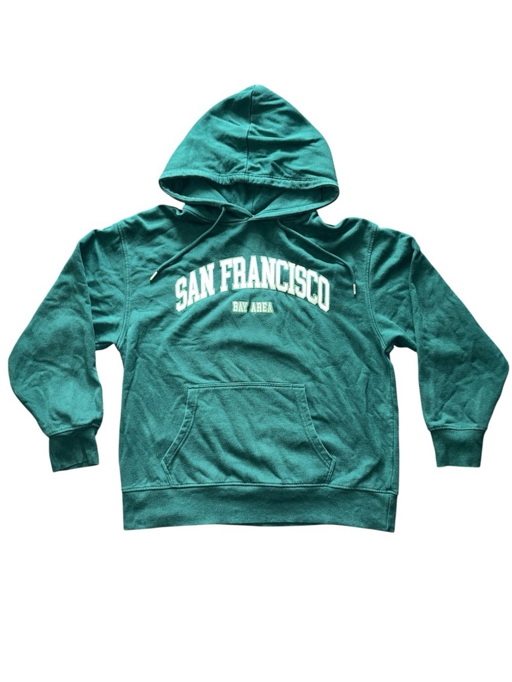 Garage Green Hooded Sweatshirt with White San Francisco Graphic Size Medium